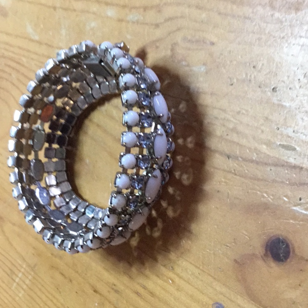 Beaded and jeweled bracelet